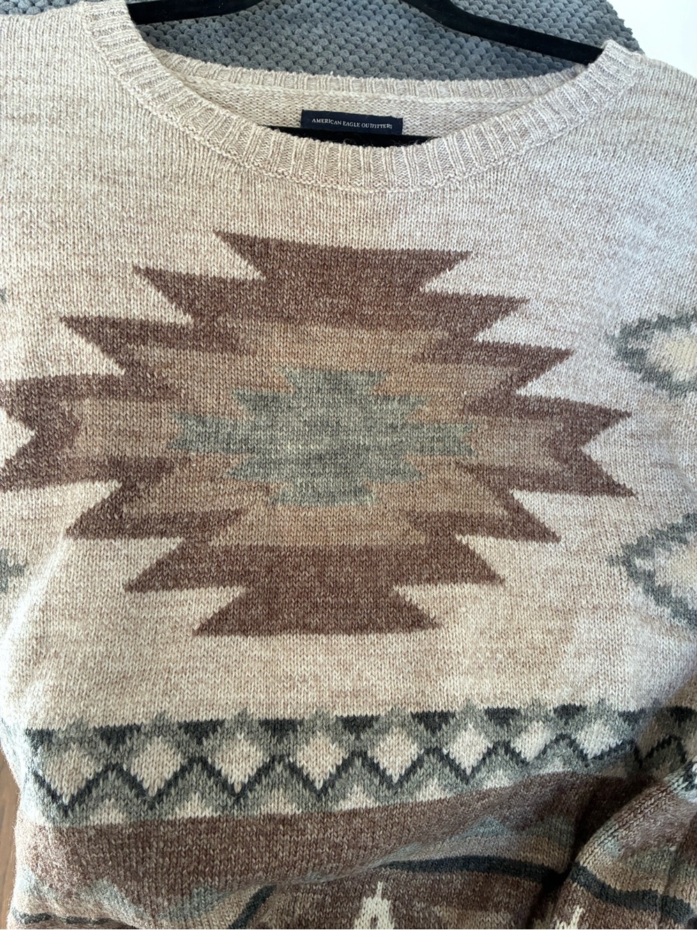 American Eagle Outfitters Southwestern Aztec Pattern Crewneck Sweater - Picture 2 of 7